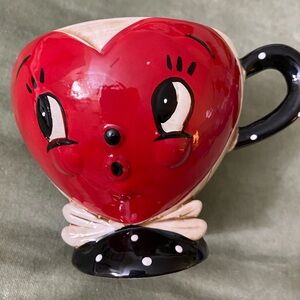 Johanna Parker Heart-Shaped Red and Black Art Mug UBM